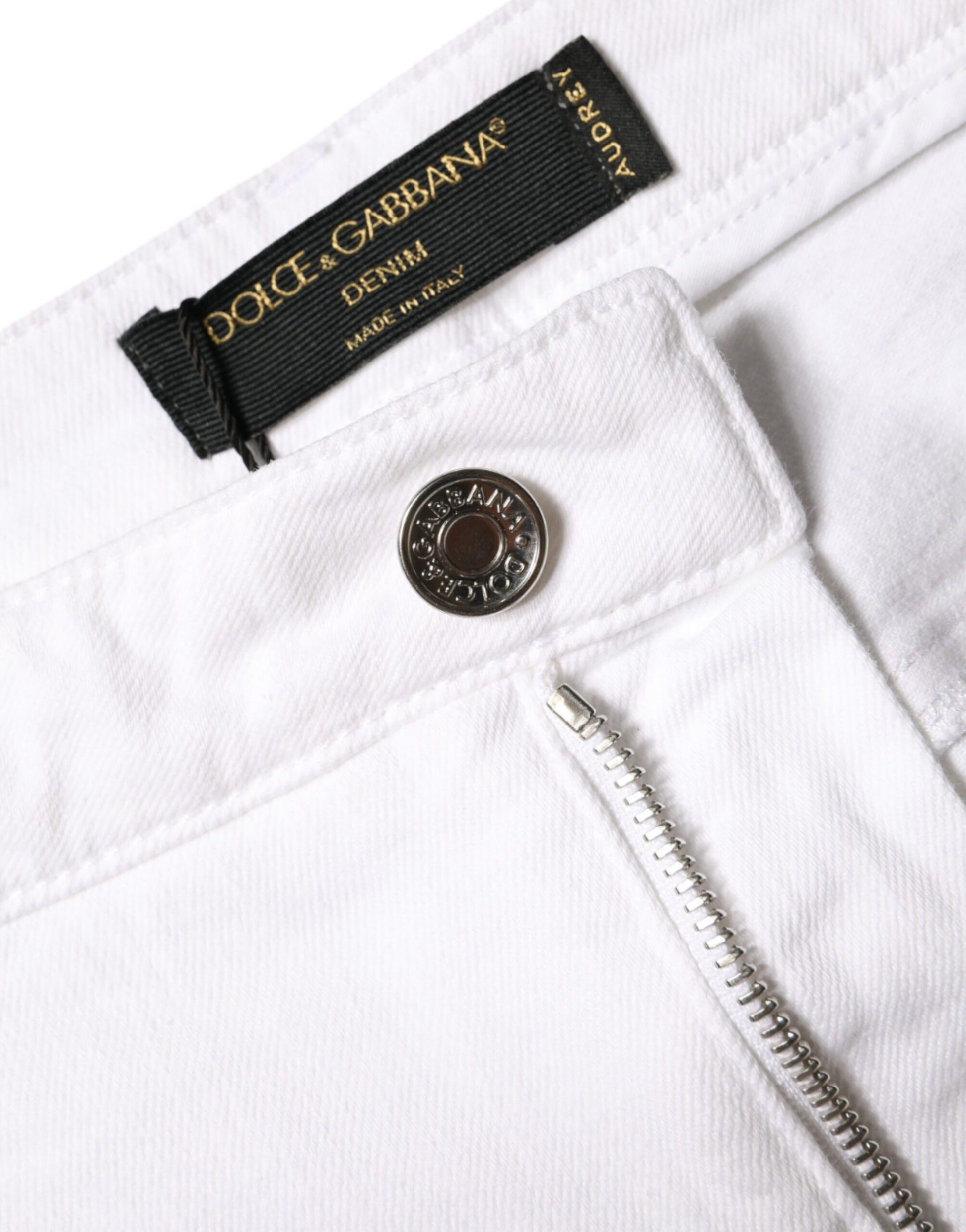 Dolce & Gabbana White Cotton Stretch AUDREY Skinny Jeans by Dolce & Gabbana