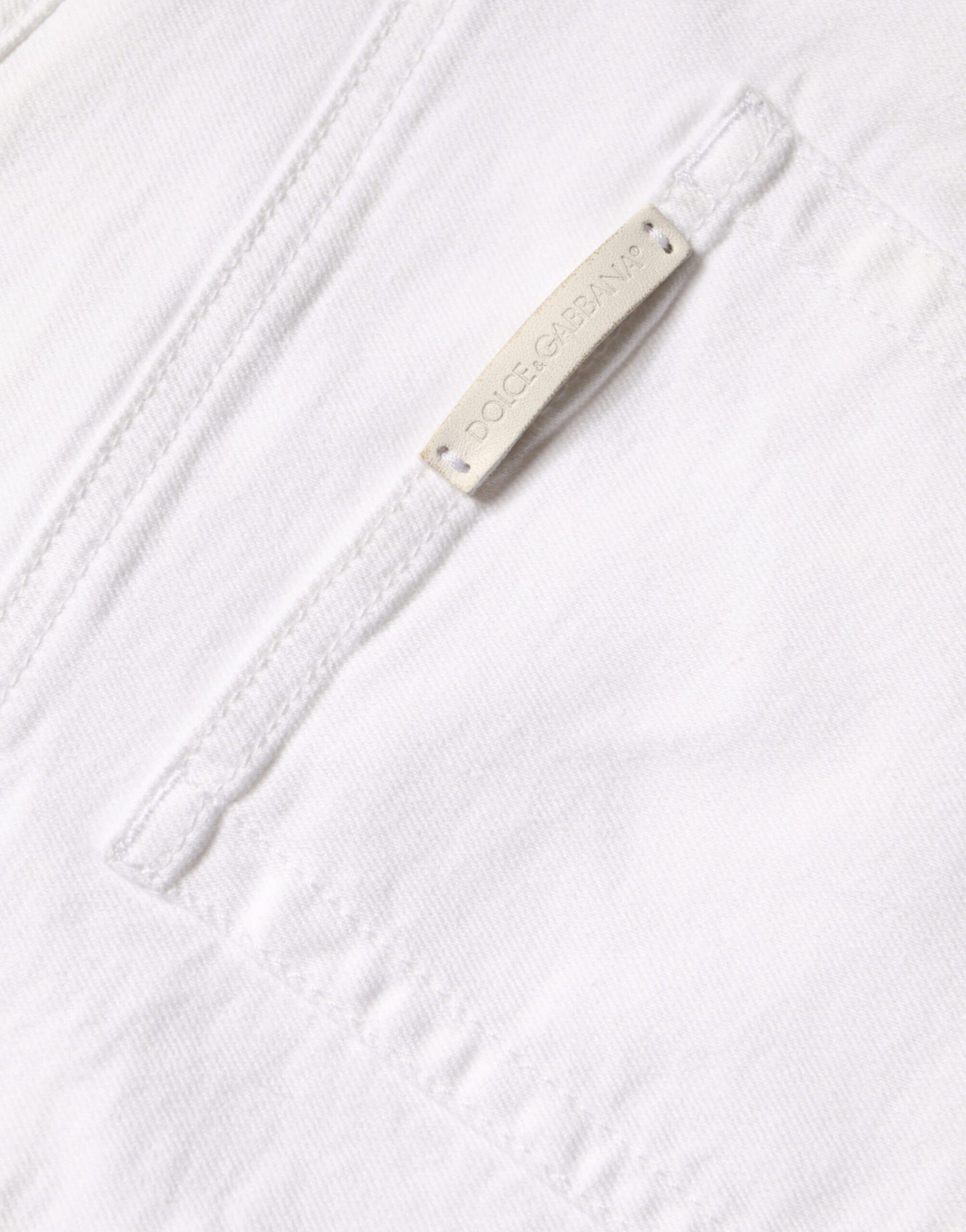 Dolce & Gabbana White Cotton Stretch AUDREY Skinny Jeans by Dolce & Gabbana