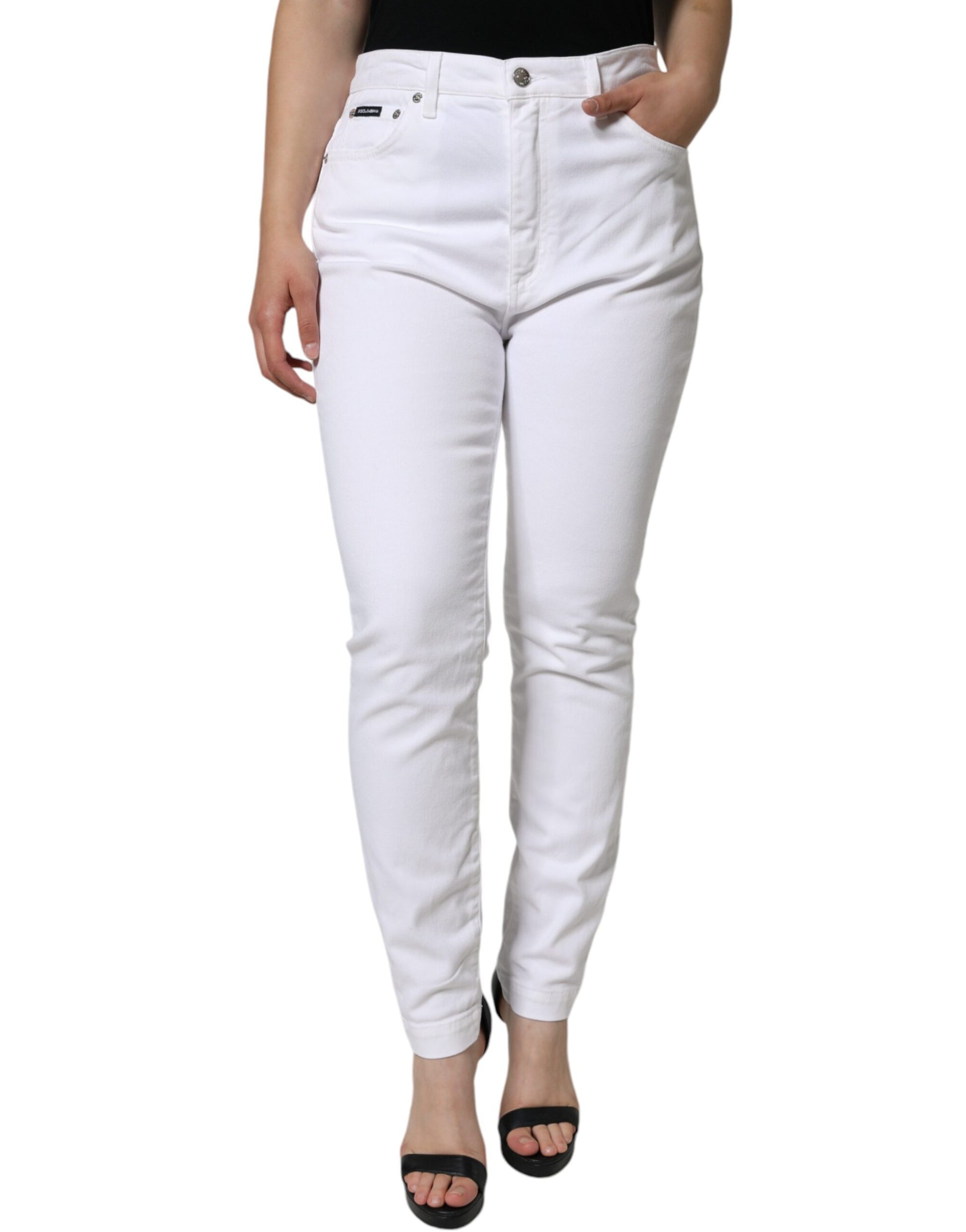 Dolce & Gabbana White Cotton Stretch AUDREY Skinny Jeans by Dolce & Gabbana