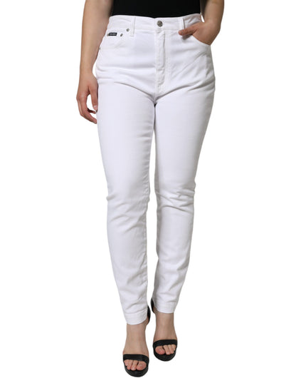 Dolce & Gabbana White Cotton Stretch AUDREY Skinny Jeans by Dolce & Gabbana