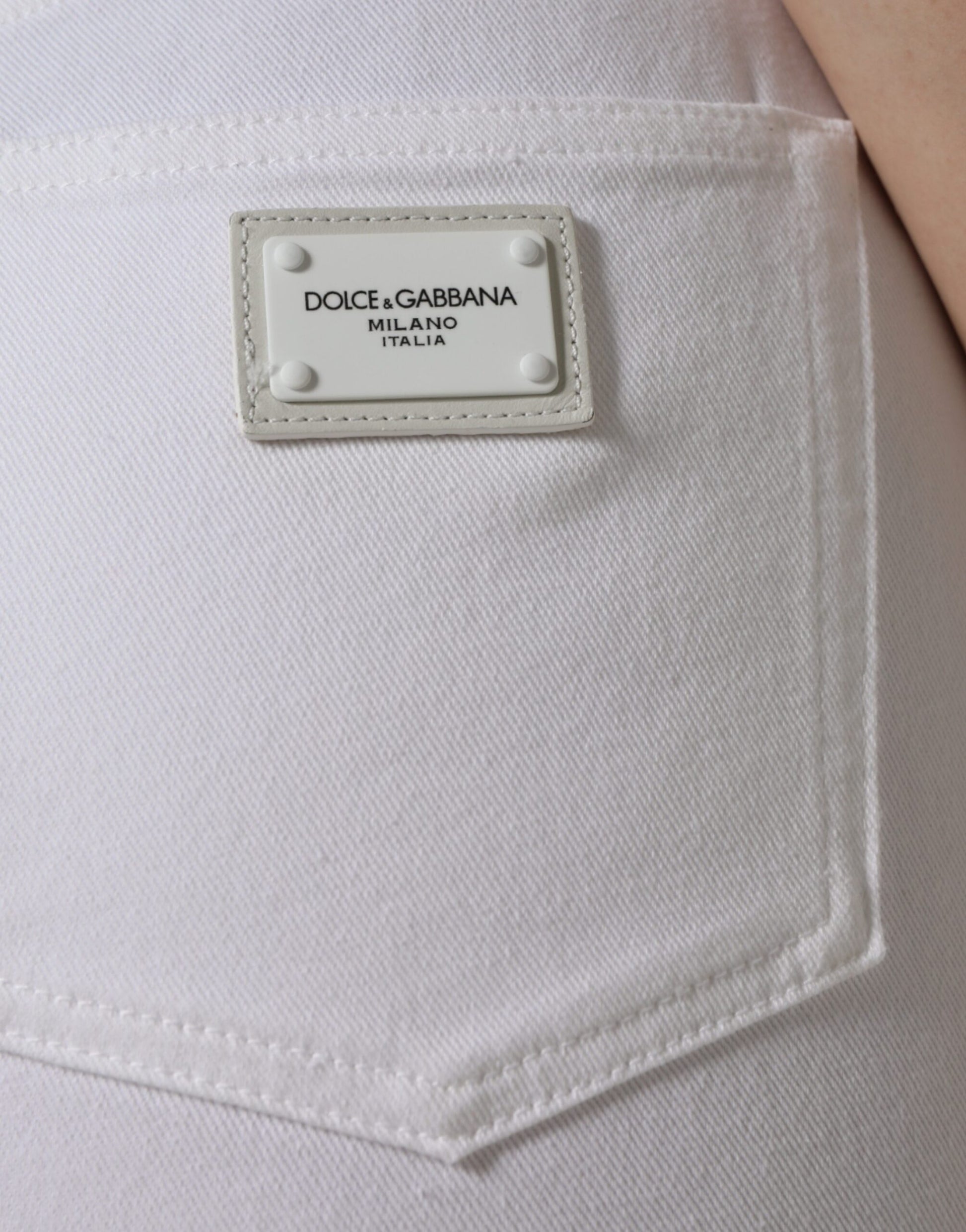 Dolce & Gabbana White Cotton Stretch AUDREY Skinny Jeans by Dolce & Gabbana