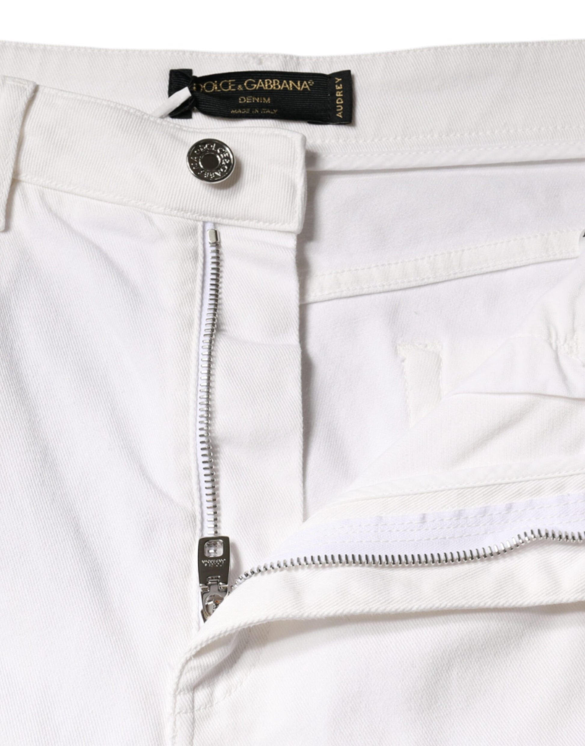 Dolce & Gabbana White Cotton Stretch AUDREY Skinny Jeans by Dolce & Gabbana