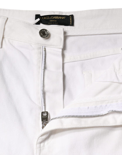 Dolce & Gabbana White Cotton Stretch AUDREY Skinny Jeans by Dolce & Gabbana