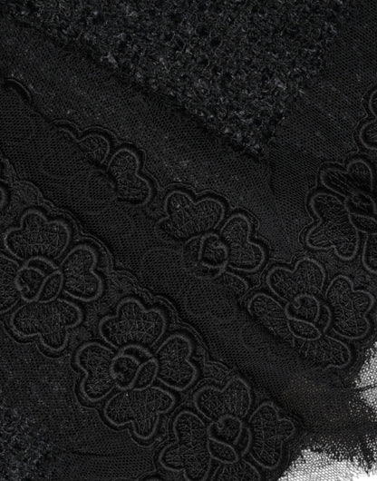 Jupe crayon mi-longue en laine vierge noire Dolce &amp; Gabbana