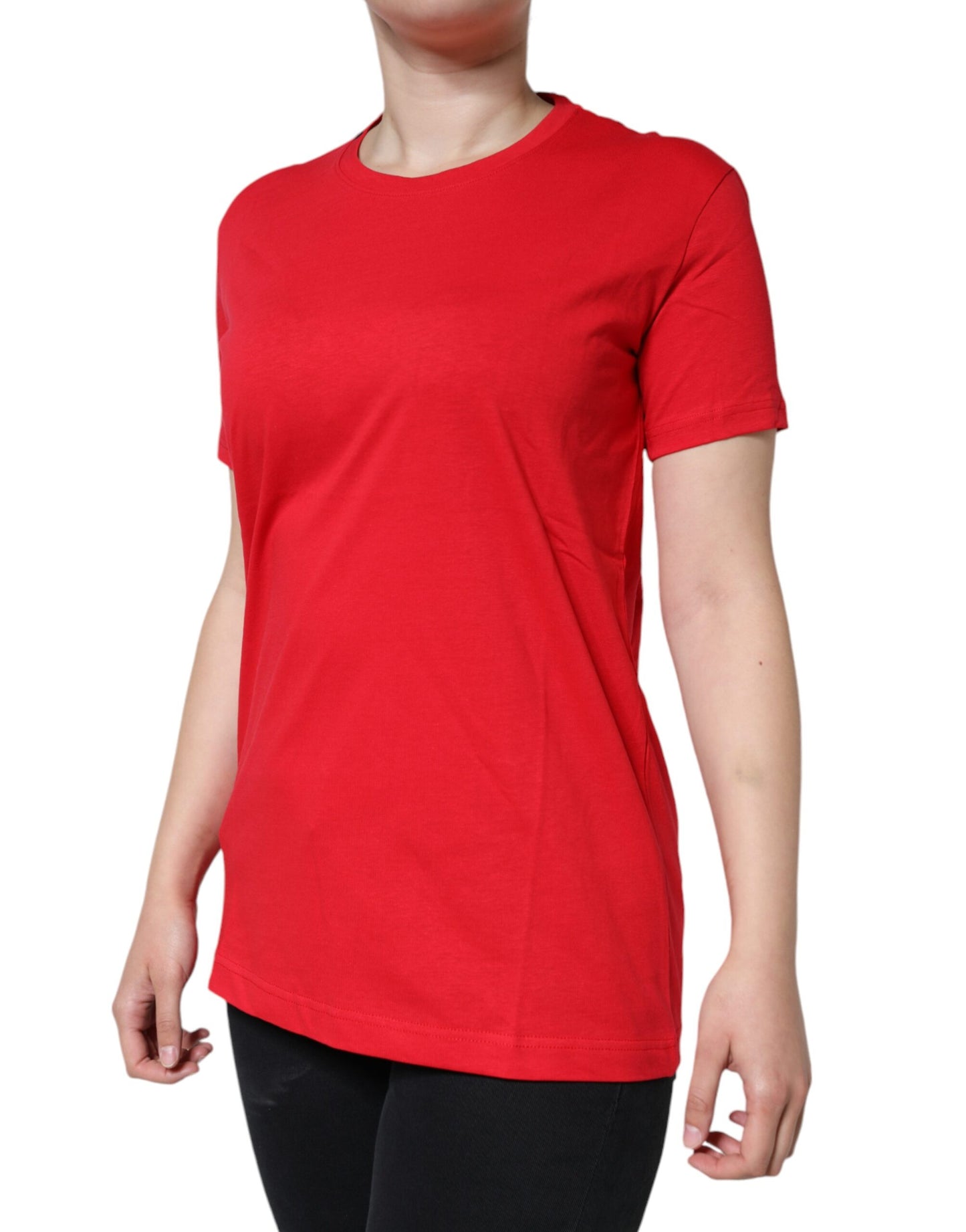 Dolce & Gabbana Red Cotton Crew Neck Short Sleeve Tee T-shirt by Dolce & Gabbana