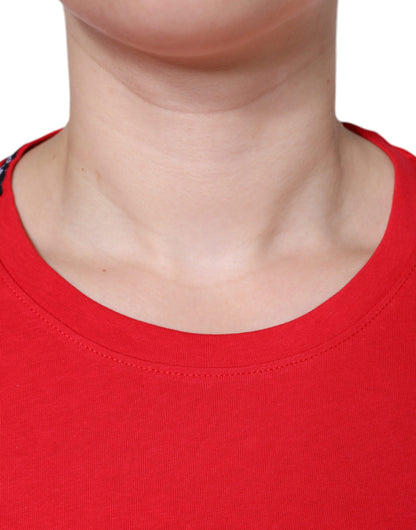 Dolce & Gabbana Red Cotton Crew Neck Short Sleeve Tee T-shirt by Dolce & Gabbana