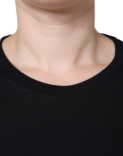 Dolce & Gabbana Black Cotton Crew Neck Short Sleeve T-shirt by Dolce & Gabbana