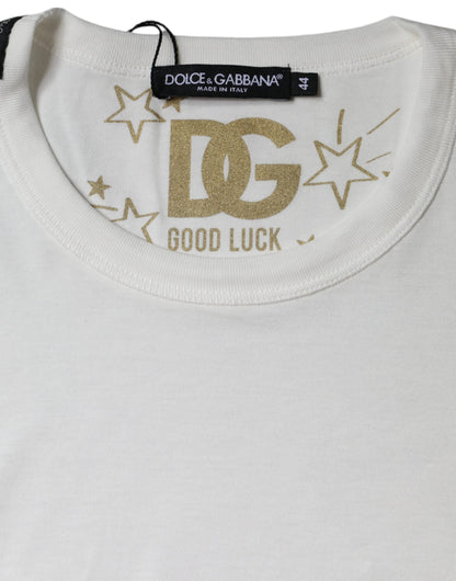 Dolce & Gabbana White Cotton Crew Neck Short Sleeve T-shirt by Dolce & Gabbana