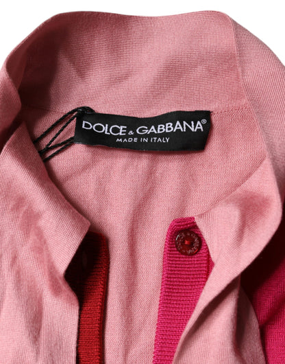 Dolce & Gabbana Pink Short Sleeves Pullover Ascot Collar Top by Dolce & Gabbana