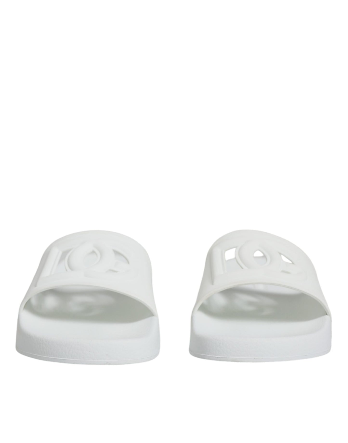Dolce & Gabbana White Rubber Slides Sandals Beachwear Shoes by Dolce & Gabbana