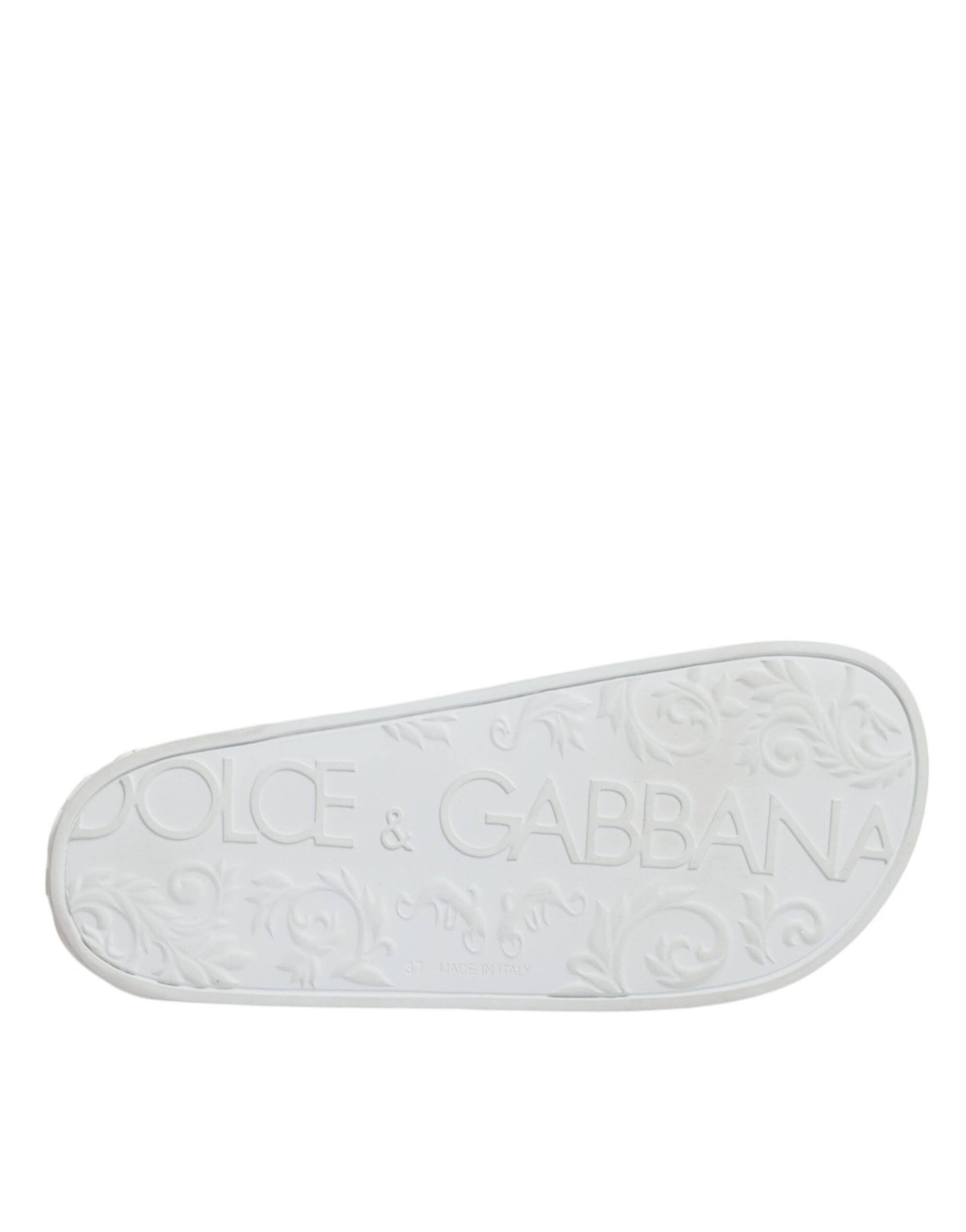 Dolce & Gabbana White Rubber Slides Sandals Beachwear Shoes by Dolce & Gabbana