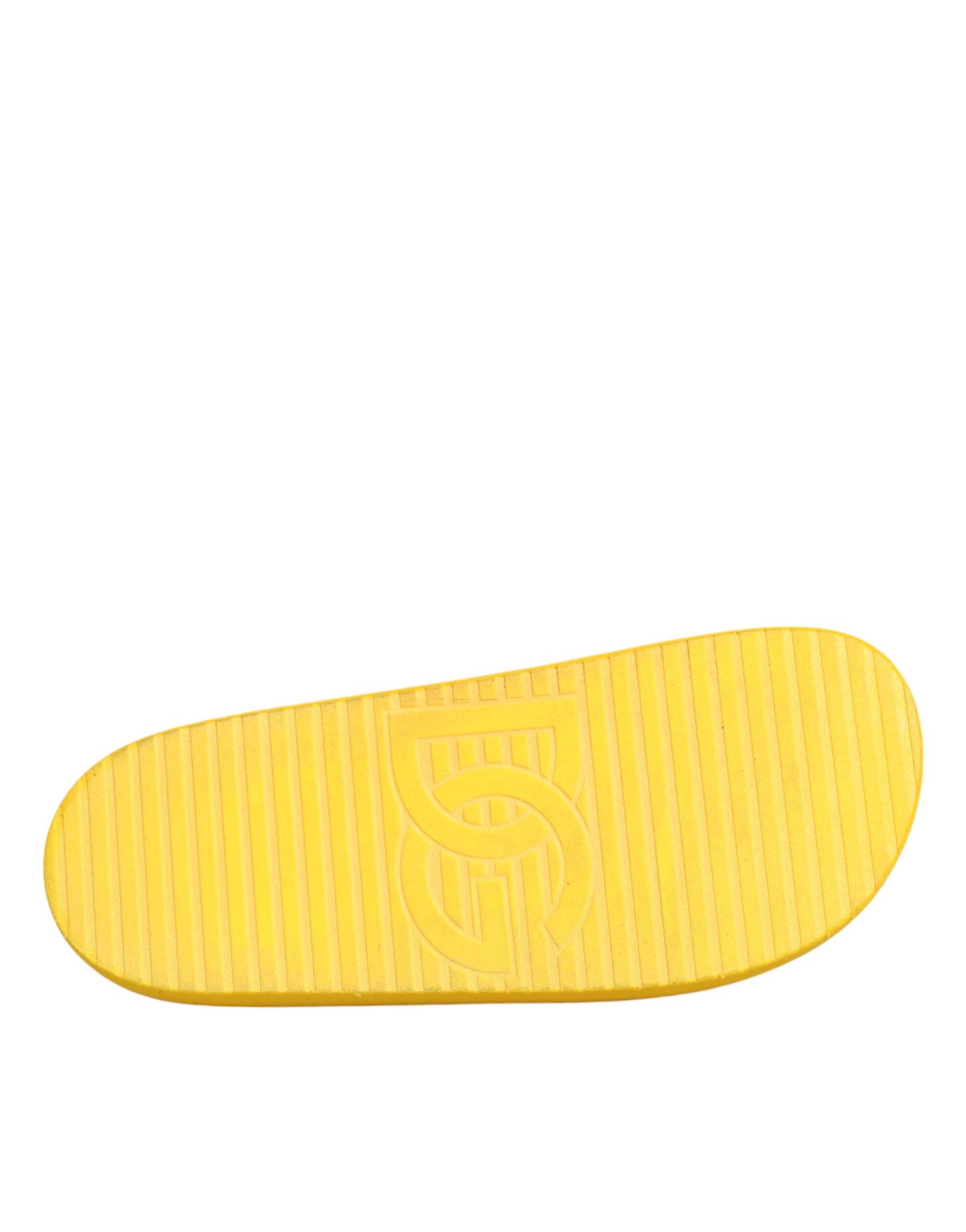 Dolce & Gabbana Yellow Rubber Slides Sandals Beachwear Shoes by Dolce & Gabbana