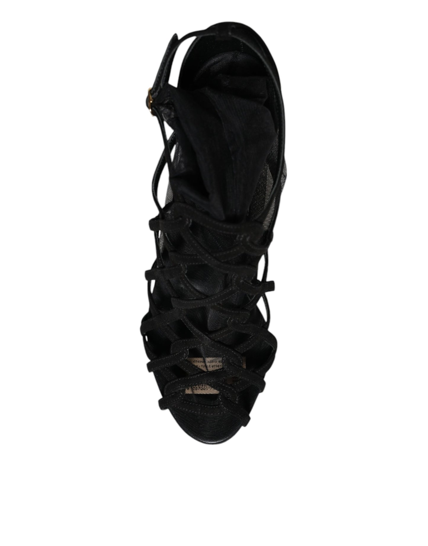 Dolce & Gabbana Black Tulle Stretch Heels Sandals Shoes by Dolce & Gabbana