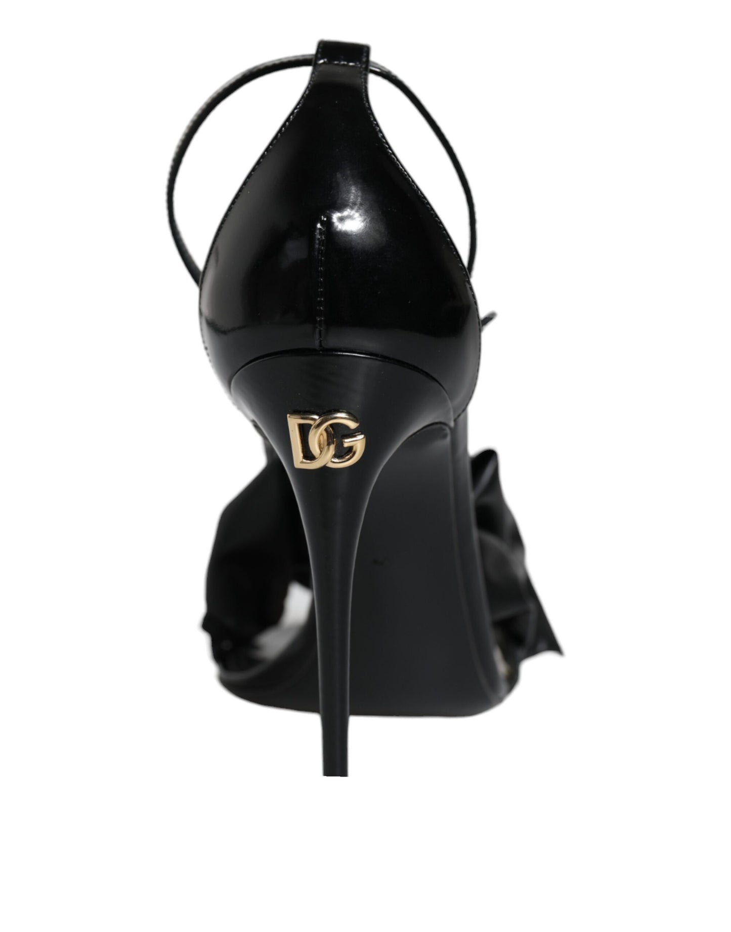 Dolce & Gabbana Black Leather Ankle Strap Heel Sandals Shoes by Dolce & Gabbana