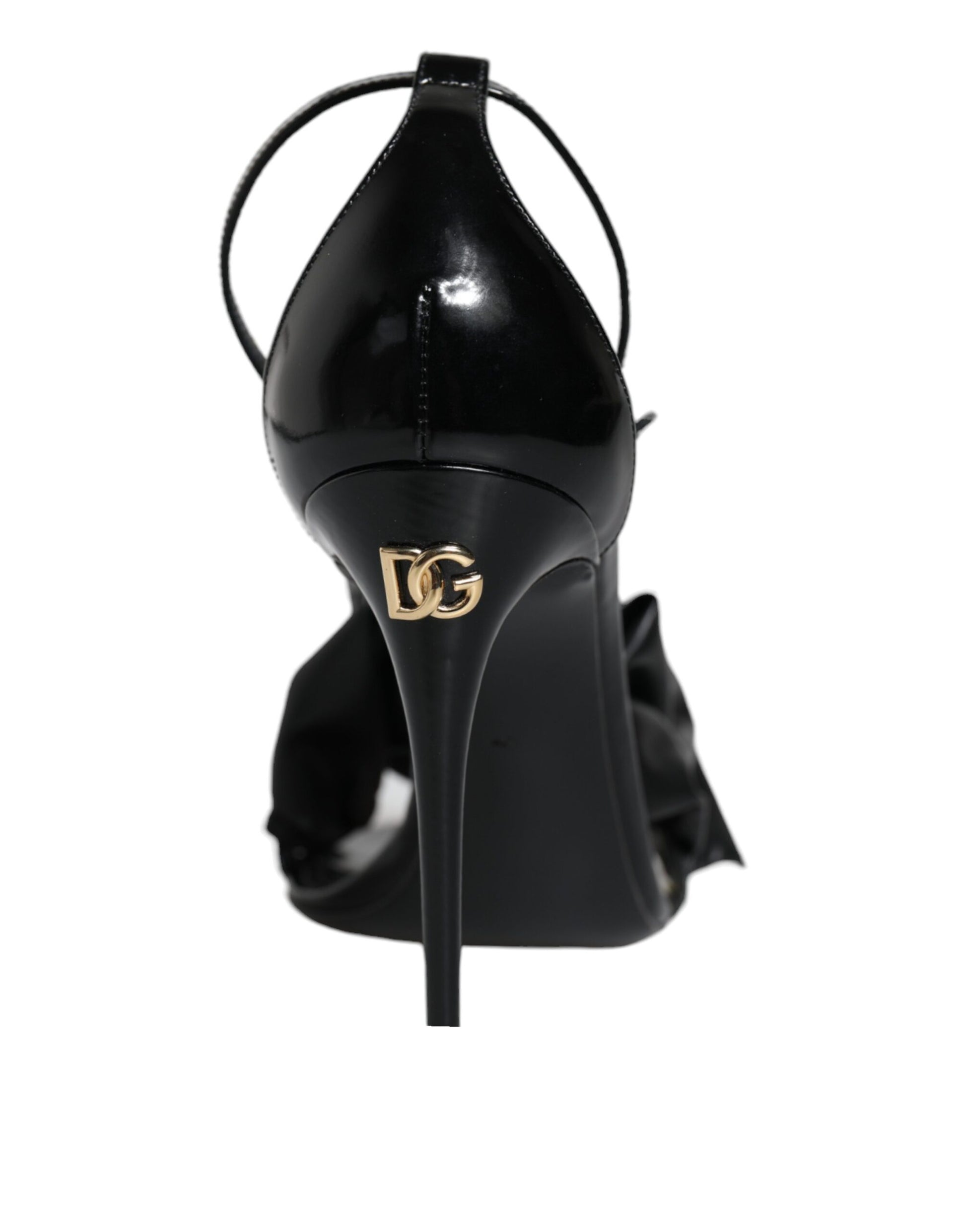 Dolce & Gabbana Black Leather Ankle Strap Heel Sandals Shoes by Dolce & Gabbana