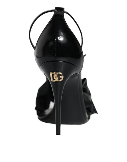 Dolce & Gabbana Black Leather Ankle Strap Heel Sandals Shoes by Dolce & Gabbana