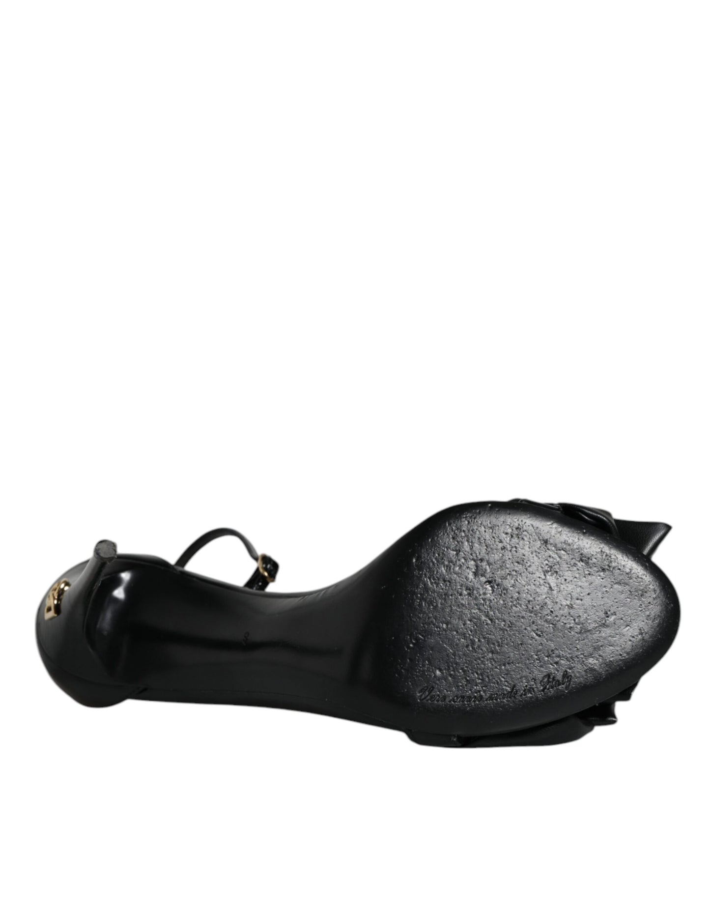 Dolce & Gabbana Black Leather Ankle Strap Heel Sandals Shoes by Dolce & Gabbana