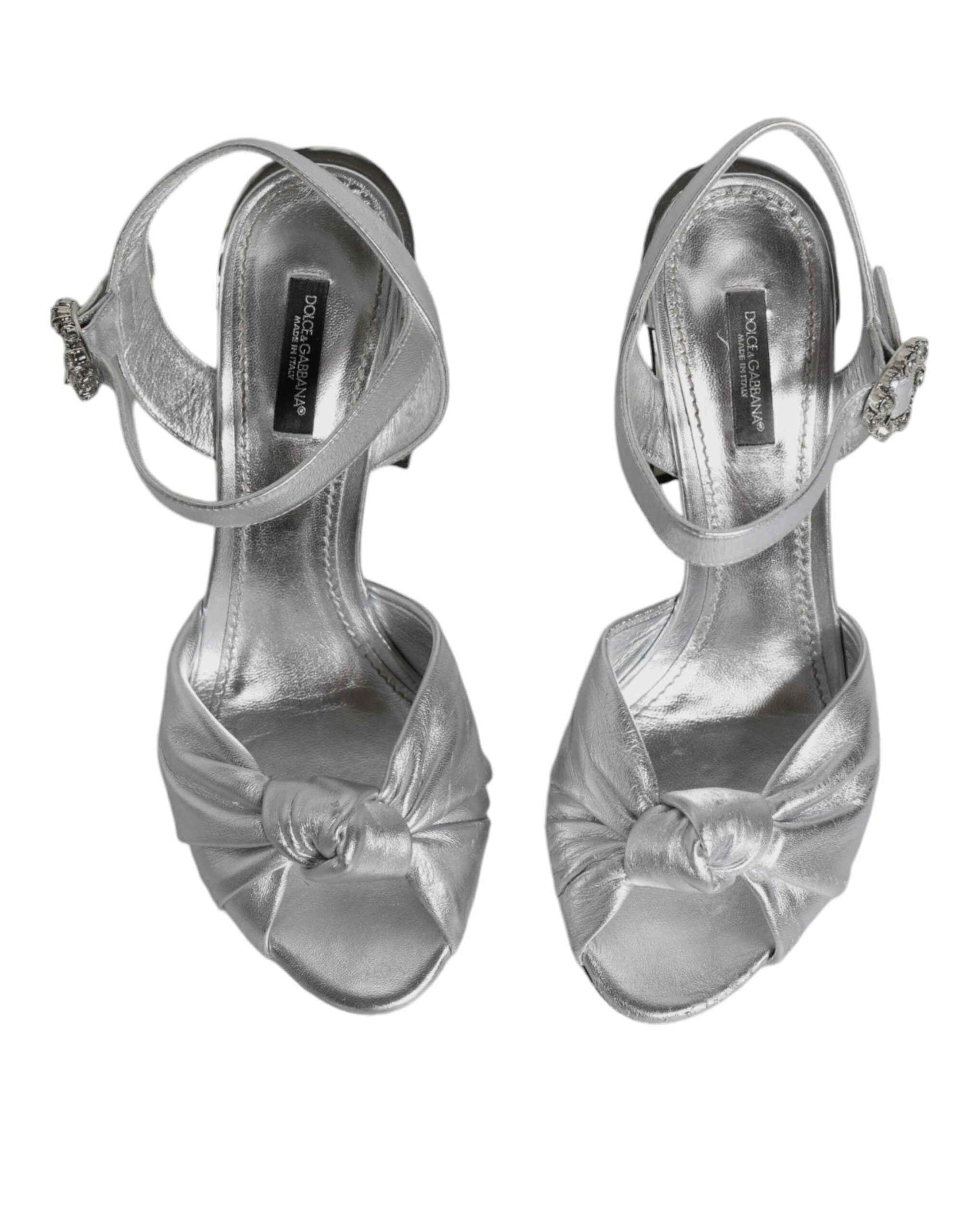 Dolce & Gabbana Silver Mirror Heels KEIRA Sandals Shoes by Dolce & Gabbana