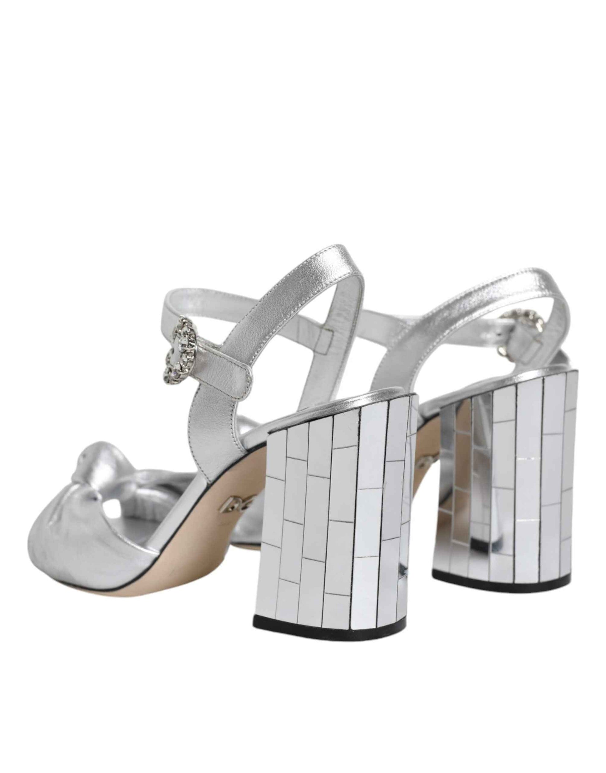 Dolce & Gabbana Silver Mirror Heels KEIRA Sandals Shoes by Dolce & Gabbana