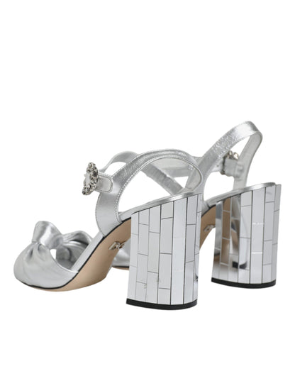 Dolce & Gabbana Silver Mirror Heels KEIRA Sandals Shoes by Dolce & Gabbana