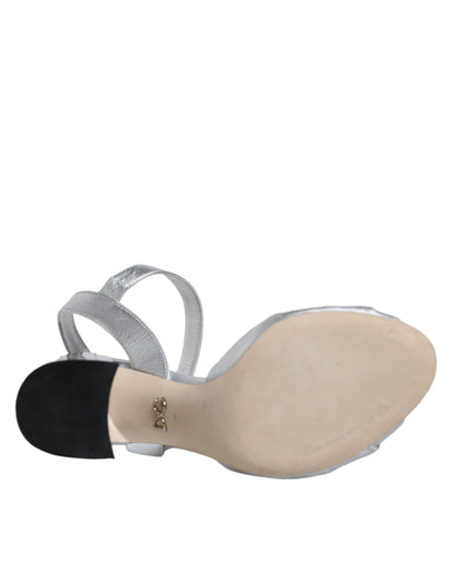 Dolce & Gabbana Silver Mirror Heels KEIRA Sandals Shoes by Dolce & Gabbana