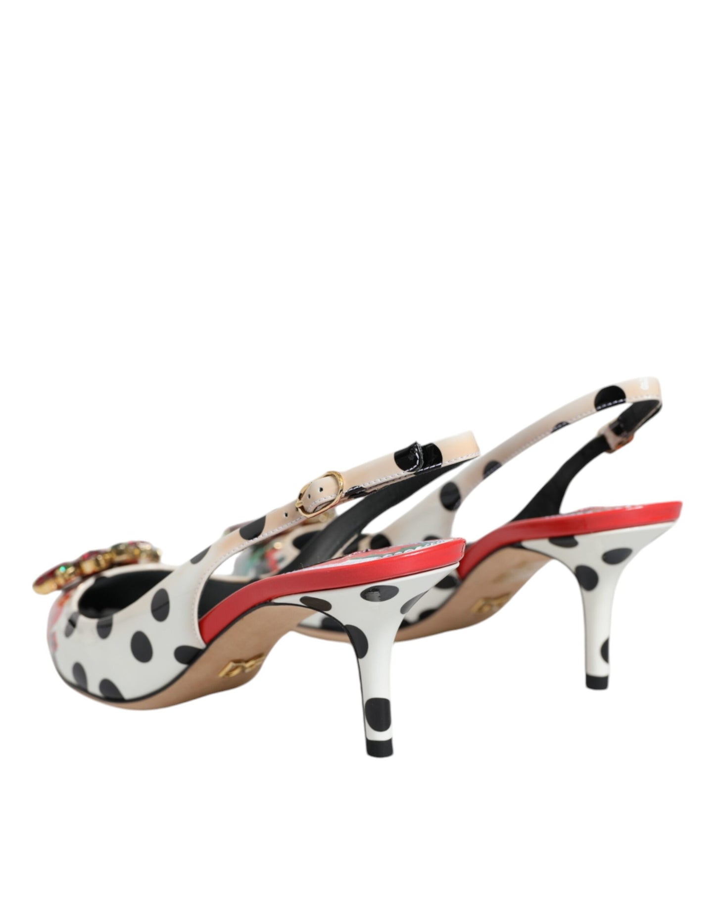 Dolce & Gabbana Multicolor Crystal Heels Slingback Shoes by Dolce & Gabbana