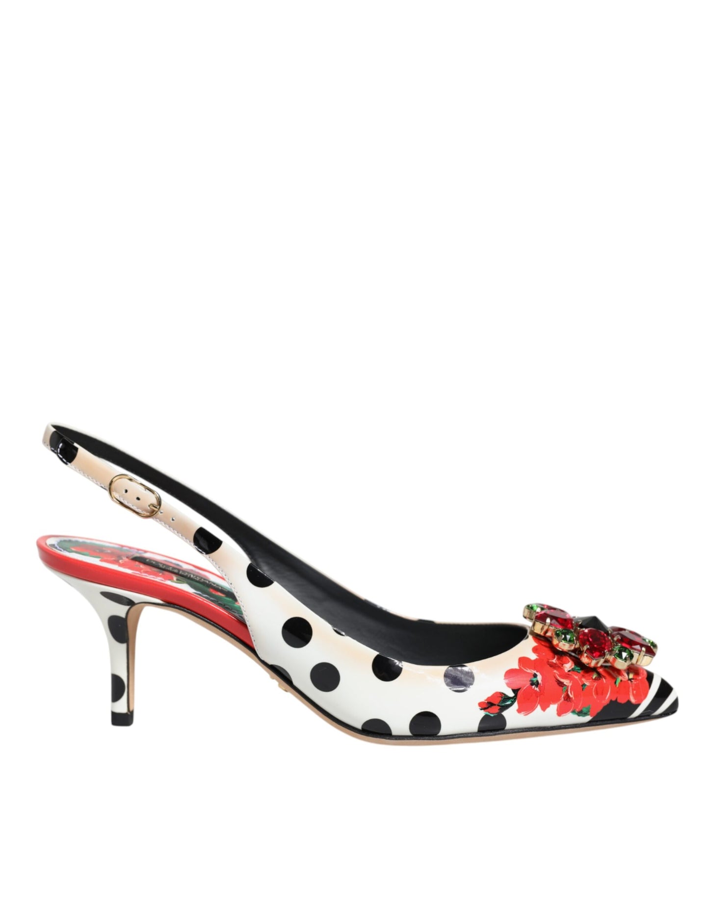 Dolce & Gabbana Multicolor Crystal Heels Slingback Shoes by Dolce & Gabbana