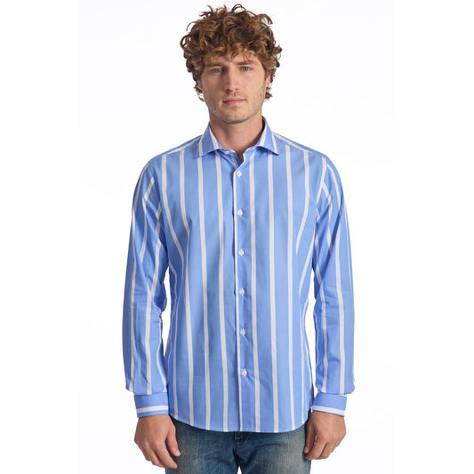 Baldinini Trend Light Blue Cotton Men Shirt by Baldinini Trend
