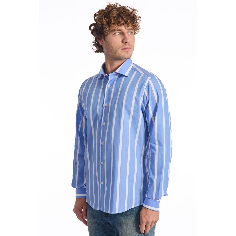 Baldinini Trend Light Blue Cotton Men Shirt by Baldinini Trend