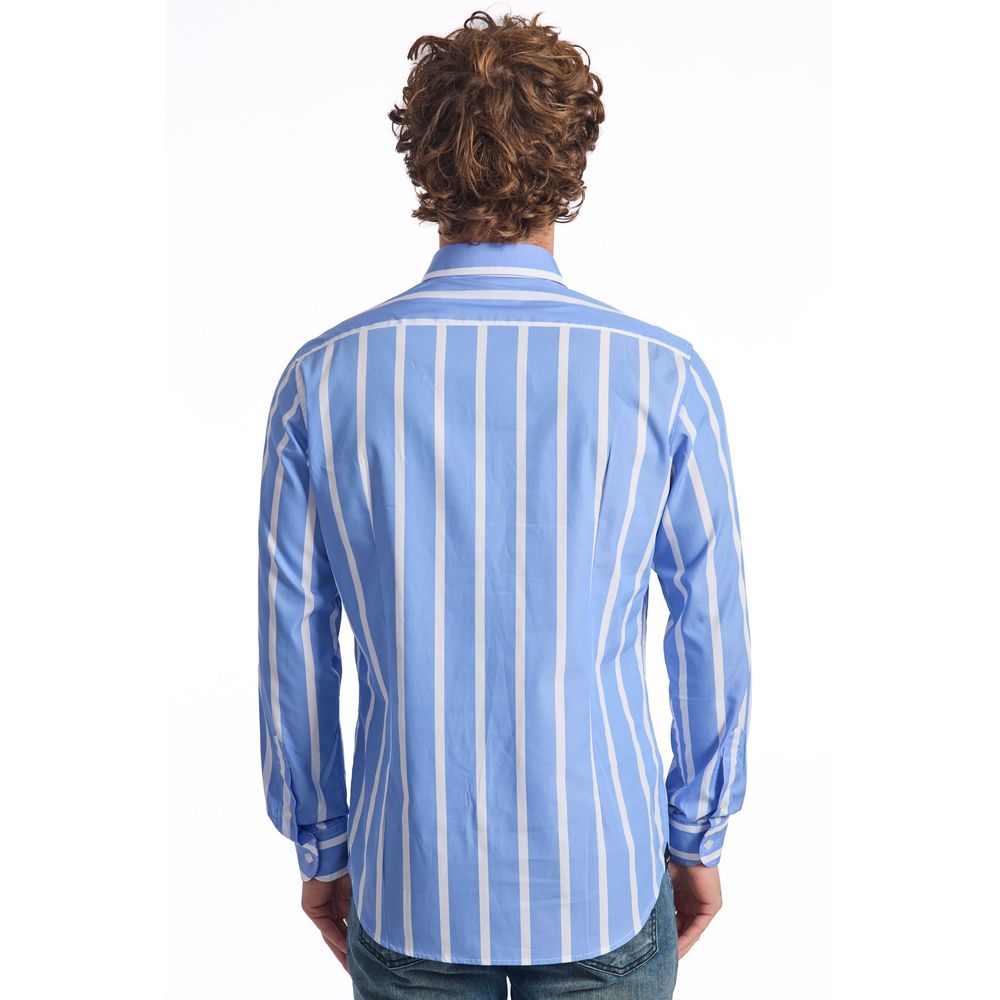 Baldinini Trend Light Blue Cotton Men Shirt by Baldinini Trend