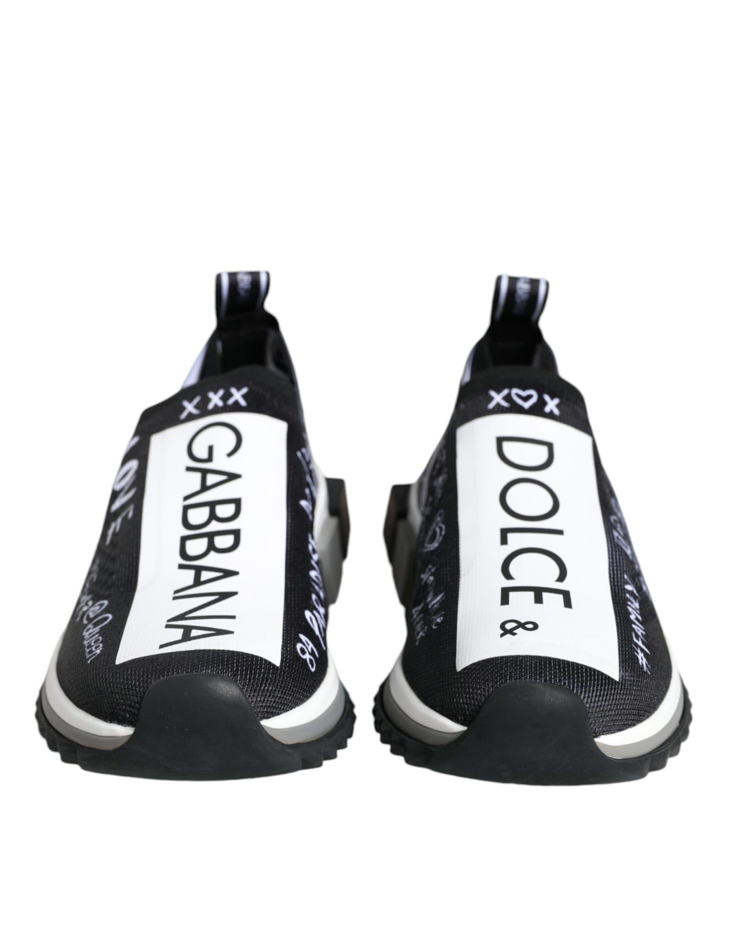 Dolce & Gabbana Black White Sorrento Low Top Sneakers Shoes by Dolce & Gabbana