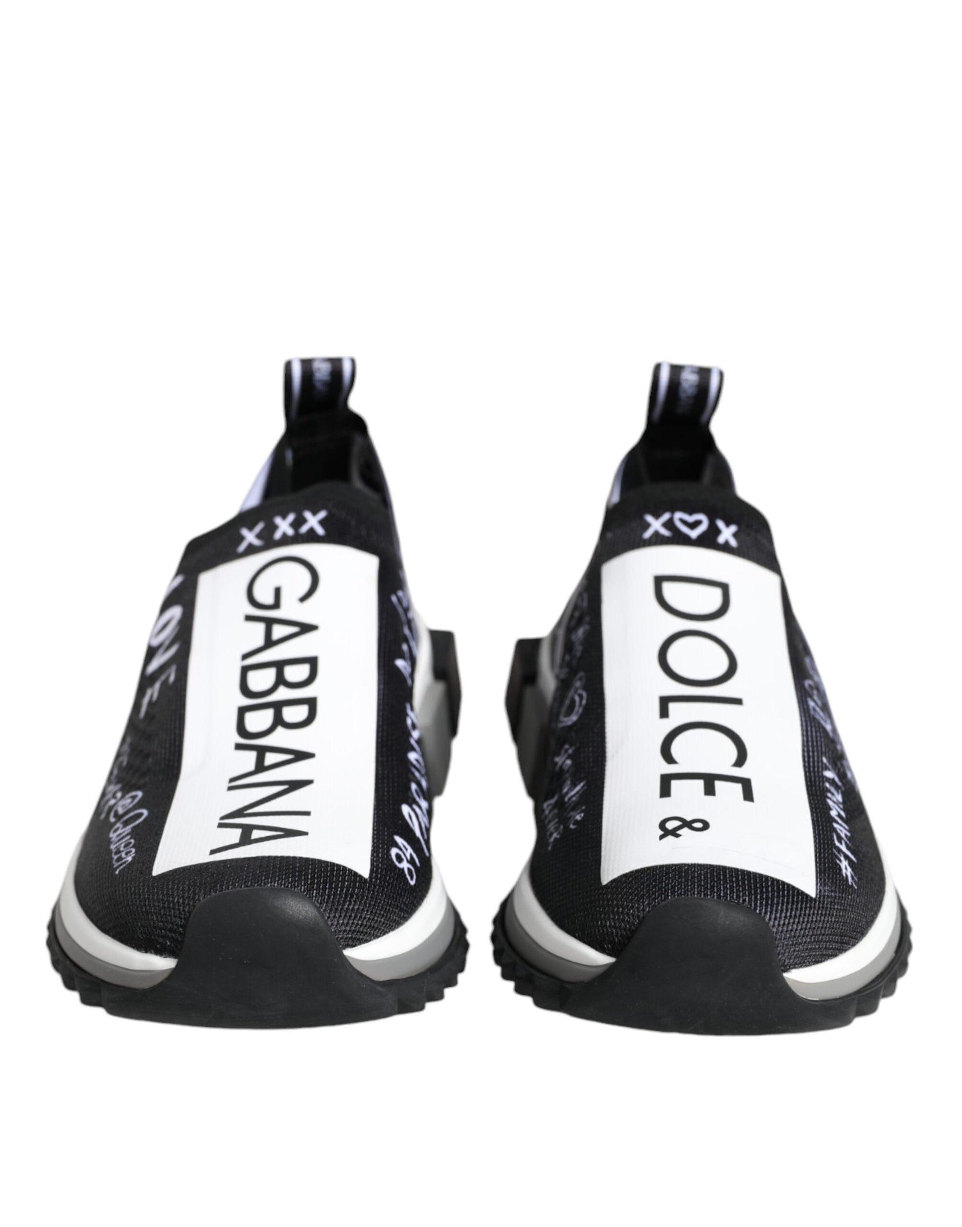 Dolce & Gabbana Black White Sorrento Low Top Sneakers Shoes by Dolce & Gabbana