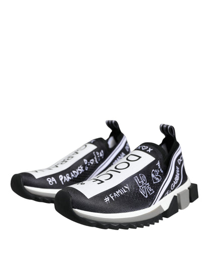 Dolce & Gabbana Black White Sorrento Low Top Sneakers Shoes by Dolce & Gabbana