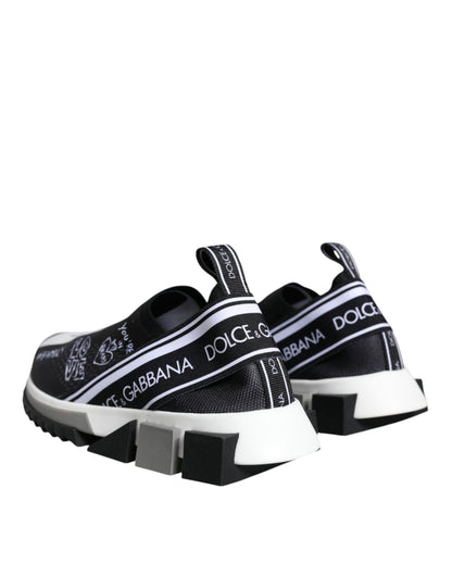 Dolce & Gabbana Black White Sorrento Low Top Sneakers Shoes by Dolce & Gabbana