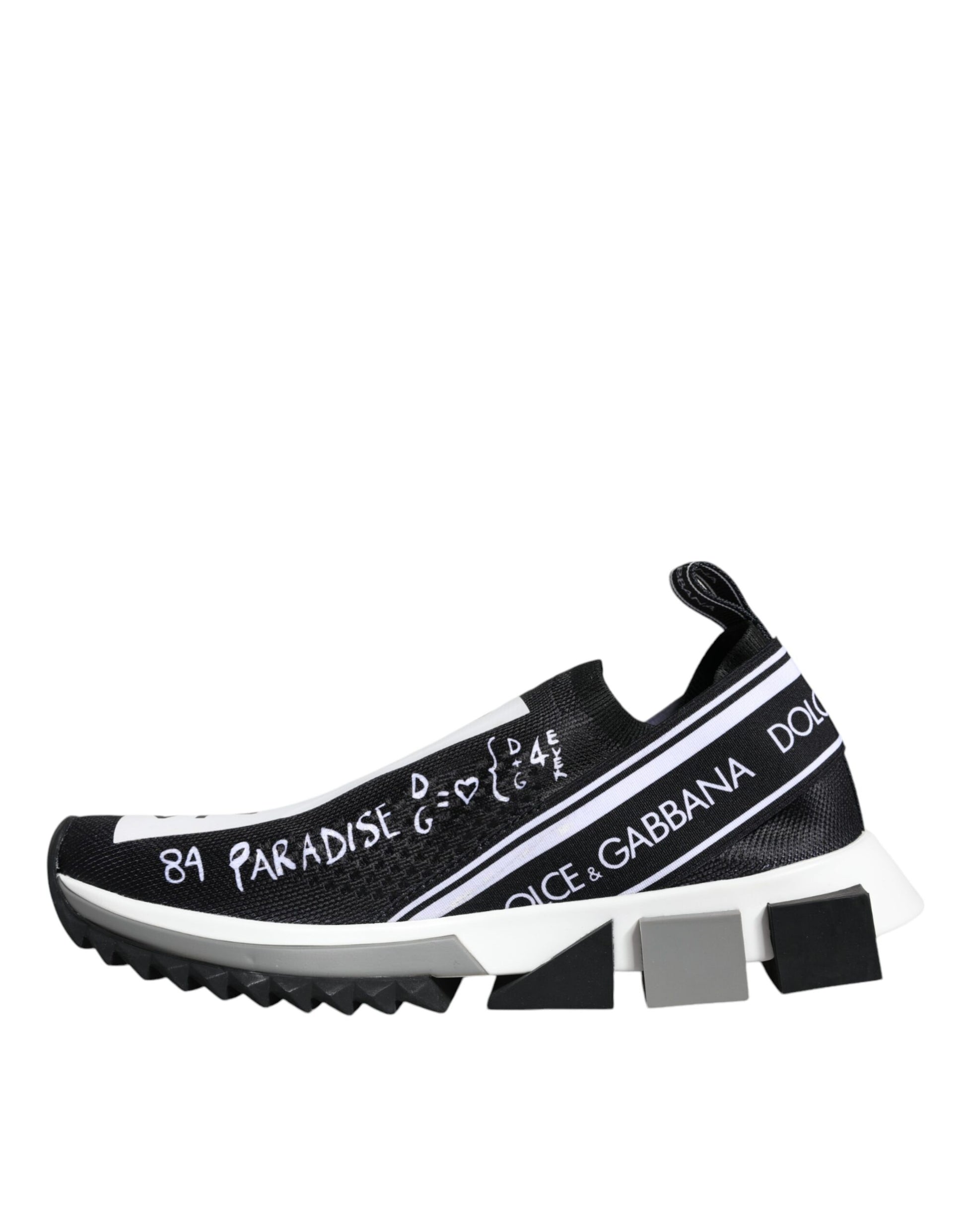 Dolce & Gabbana Black White Sorrento Low Top Sneakers Shoes by Dolce & Gabbana