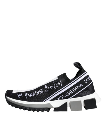 Dolce & Gabbana Black White Sorrento Low Top Sneakers Shoes by Dolce & Gabbana