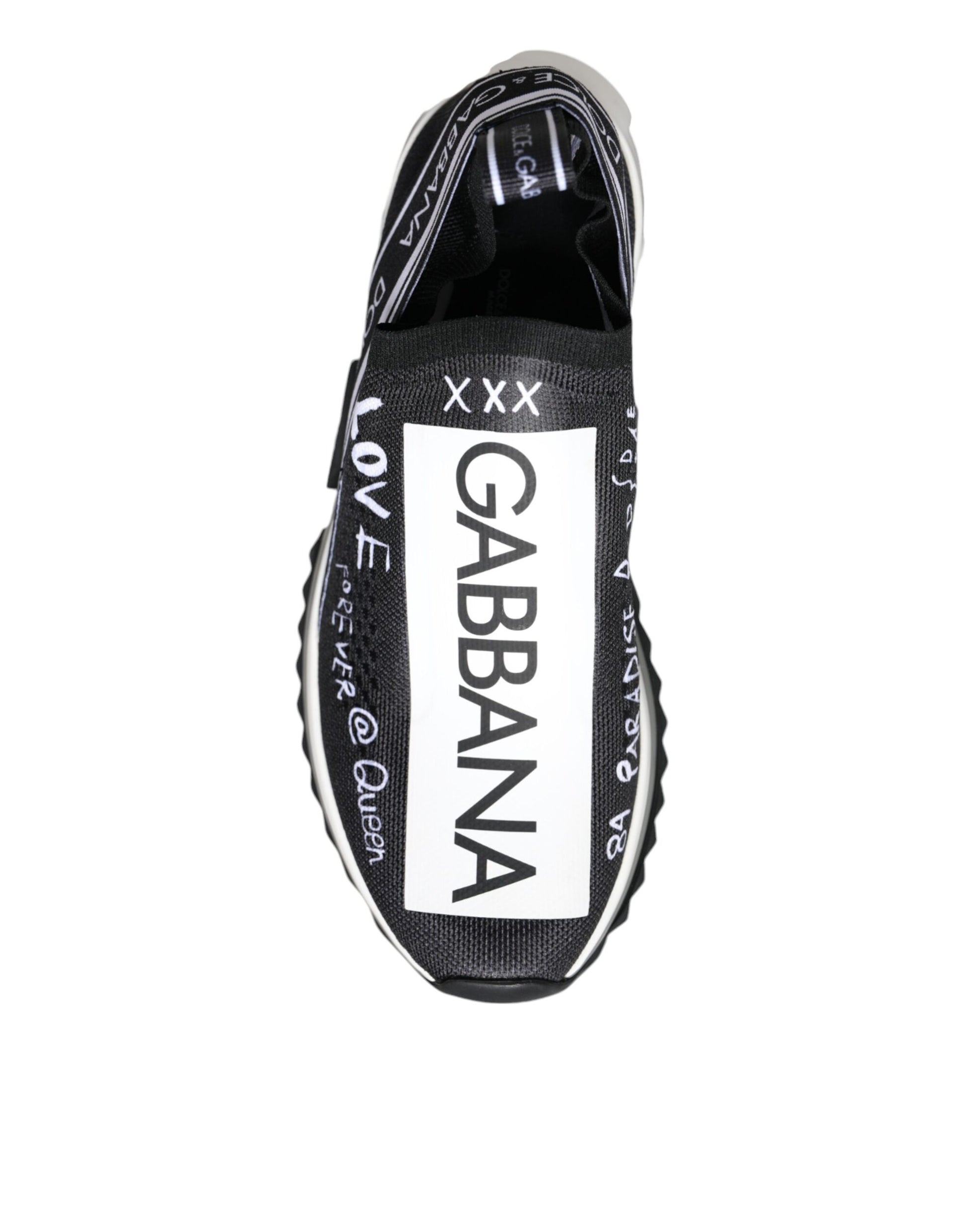 Dolce & Gabbana Black White Sorrento Low Top Sneakers Shoes by Dolce & Gabbana