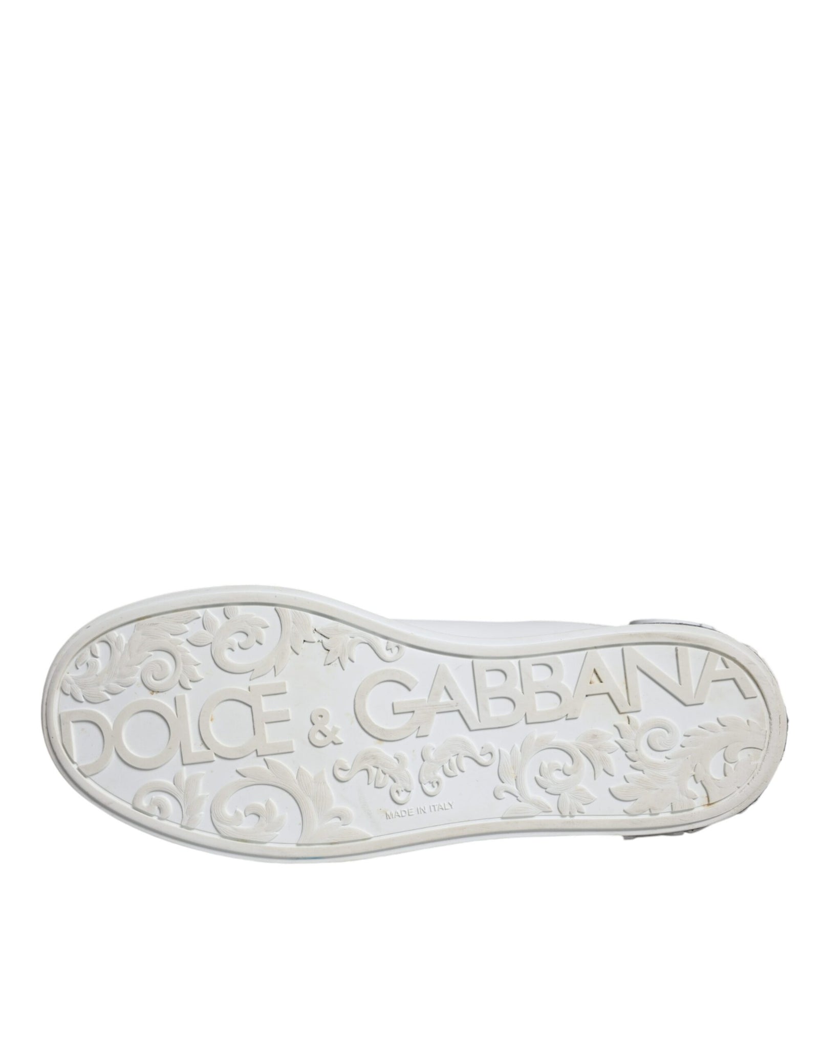 Dolce & Gabbana White Leather Portofino Low Top Sneakers