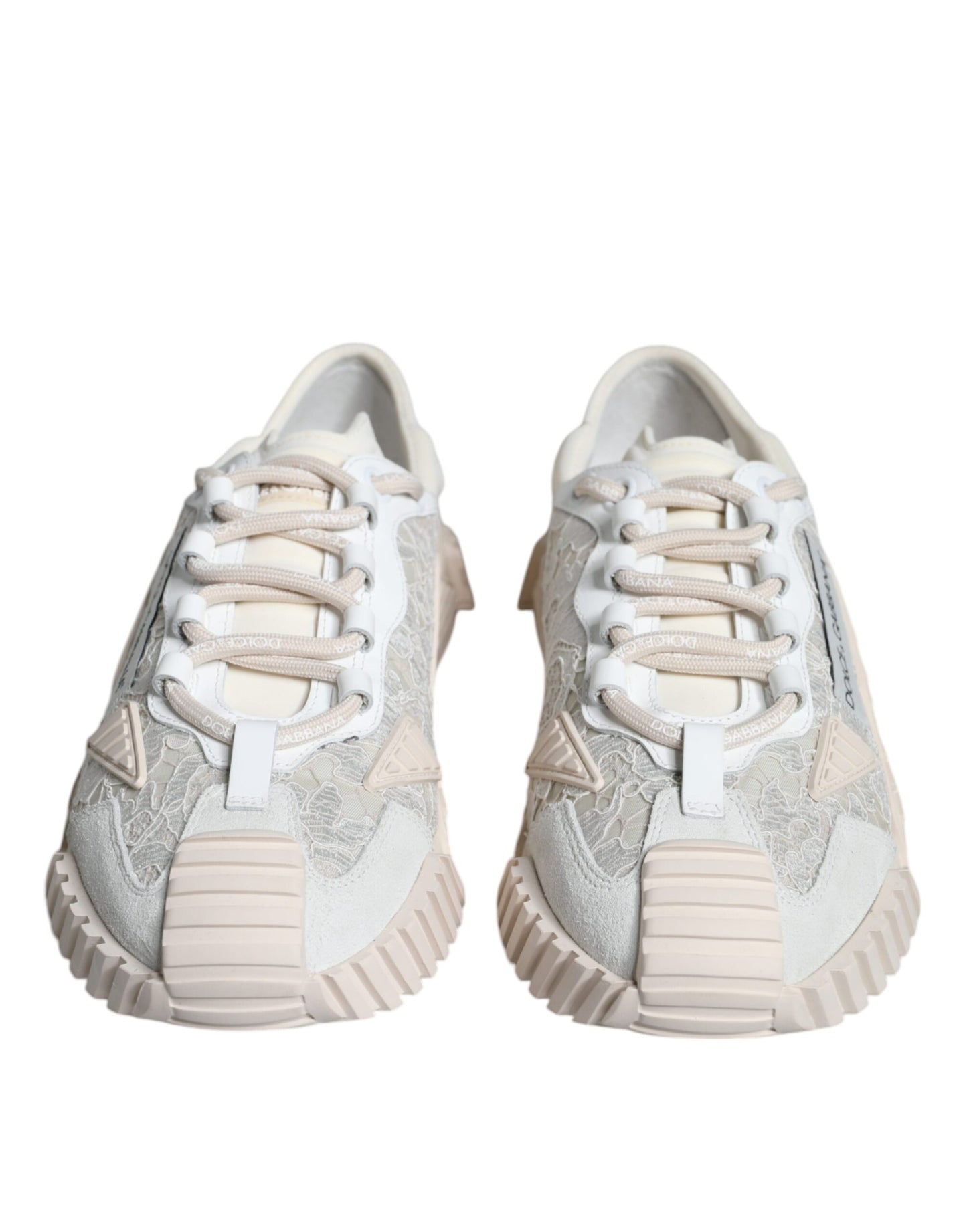 Dolce & Gabbana White Lace NS1 Low Top Sneaker Sports Shoes by Dolce & Gabbana