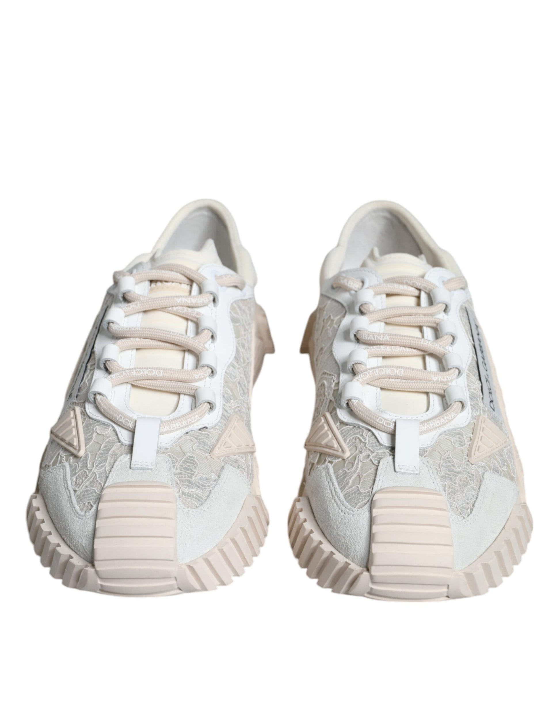 Dolce & Gabbana White Lace NS1 Low Top Sneaker Sports Shoes by Dolce & Gabbana