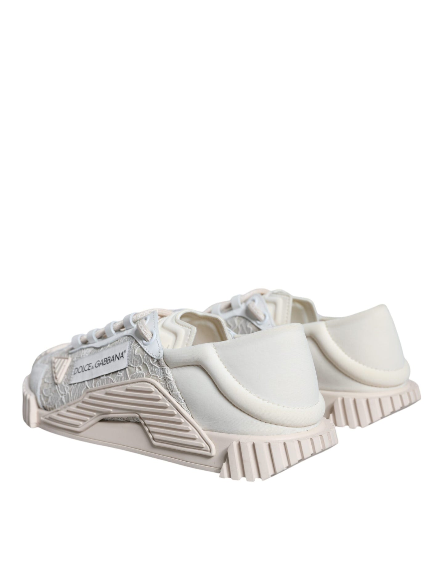 Dolce & Gabbana White Lace NS1 Low Top Sneaker Sports Shoes by Dolce & Gabbana
