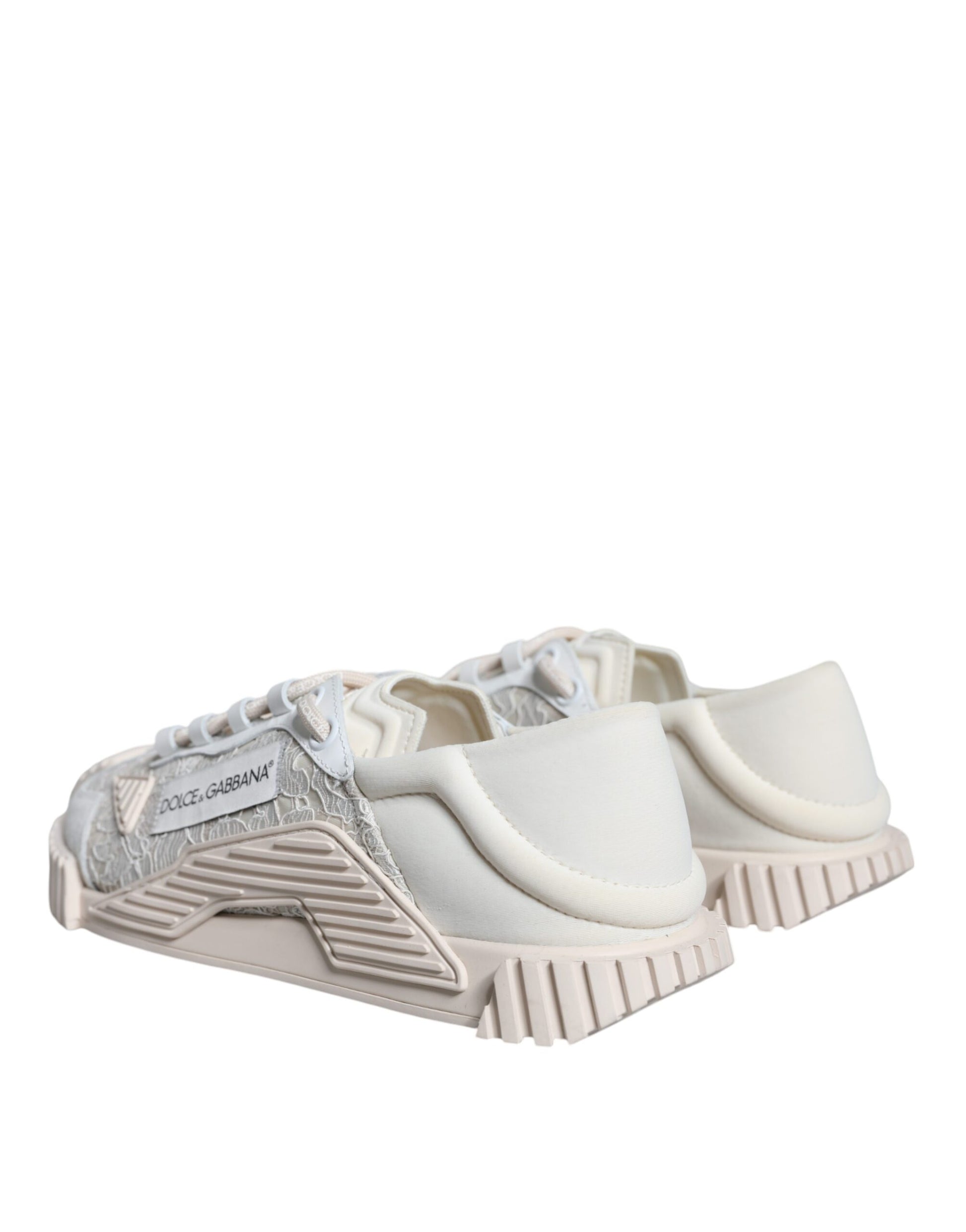 Dolce & Gabbana White Lace NS1 Low Top Sneaker Sports Shoes by Dolce & Gabbana