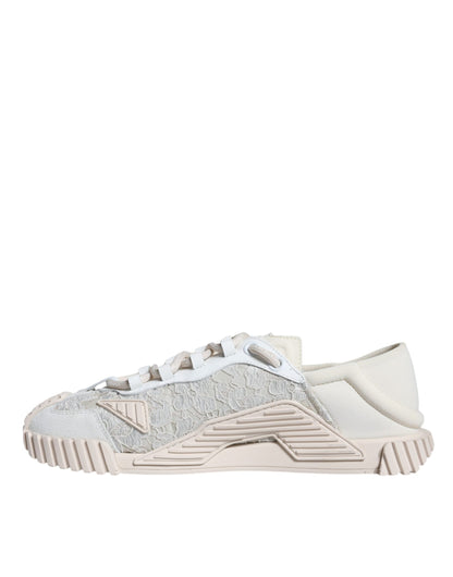 Dolce & Gabbana White Lace NS1 Low Top Sneaker Sports Shoes by Dolce & Gabbana
