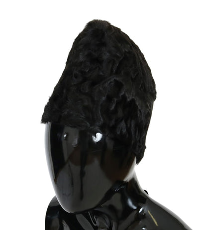 Bonnet élégant en fourrure noire Xiangao de Dolce &amp; Gabbana