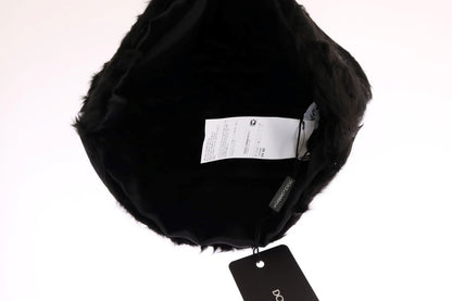 Bonnet élégant en fourrure noire Xiangao de Dolce &amp; Gabbana