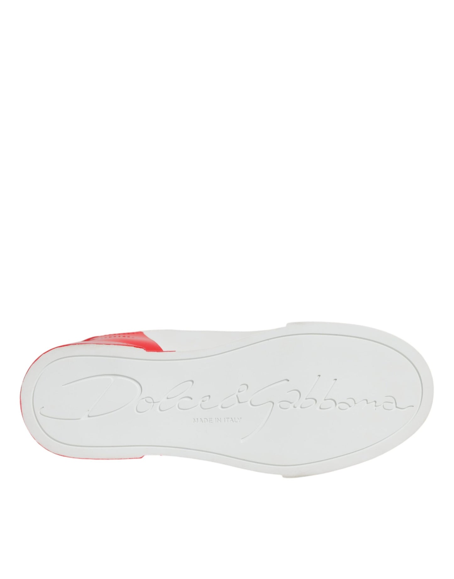 Dolce & Gabbana White Red Portofino Low Top Sneakers Shoes by Dolce & Gabbana