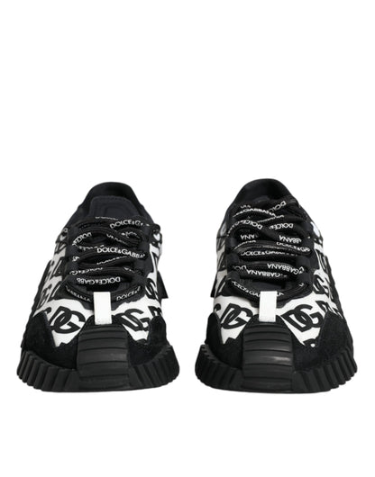 Dolce & Gabbana Black Logo Lace Up Low Top NS1 Sneakers Shoes by Dolce & Gabbana