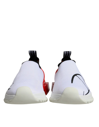 Dolce & Gabbana White Red Low Top Sorrento Men Sneakers Shoes by Dolce & Gabbana