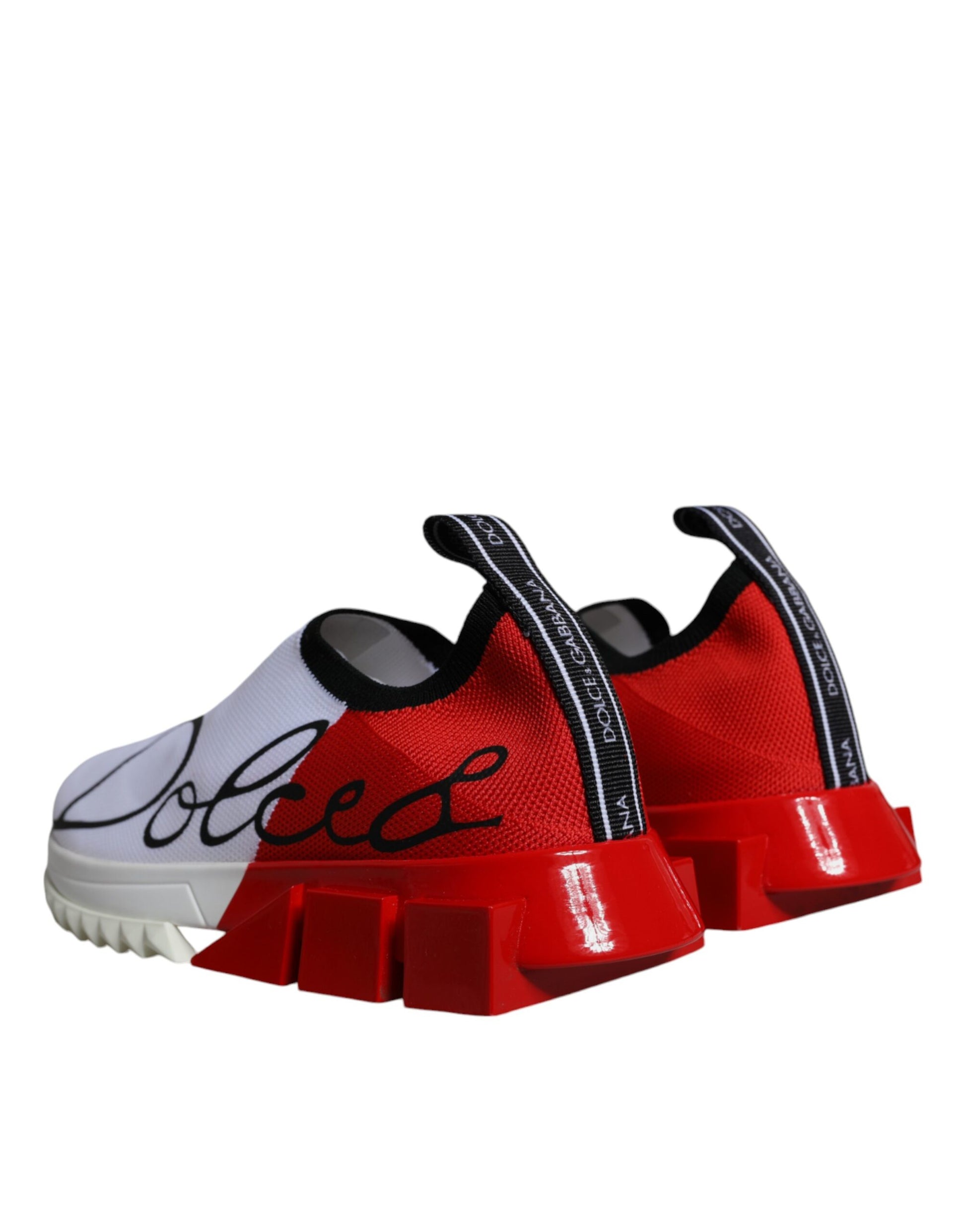 Dolce & Gabbana White Red Low Top Sorrento Men Sneakers Shoes by Dolce & Gabbana