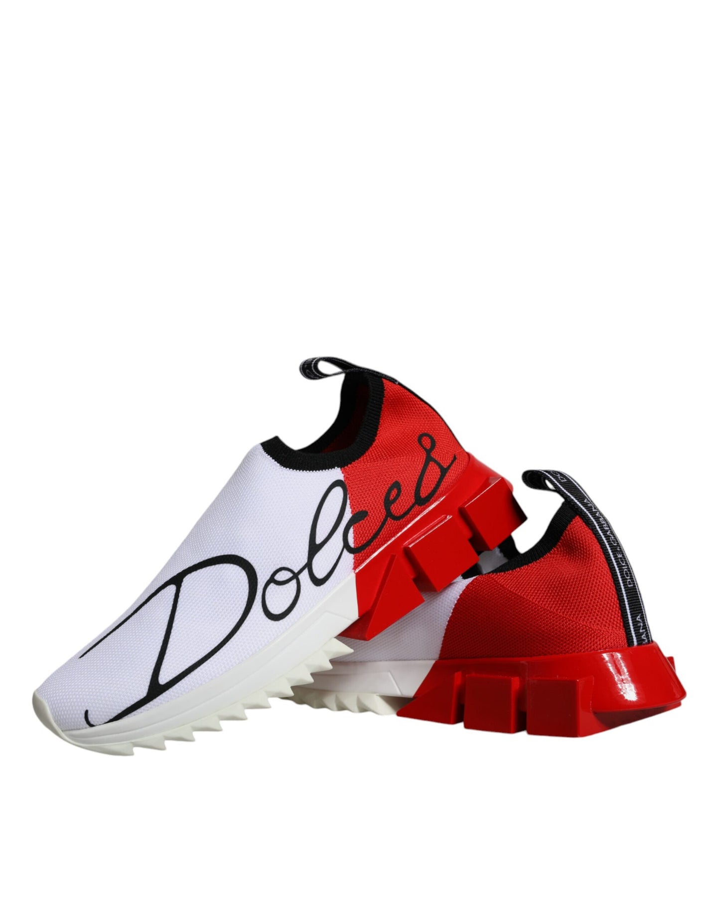 Dolce & Gabbana White Red Low Top Sorrento Men Sneakers Shoes by Dolce & Gabbana